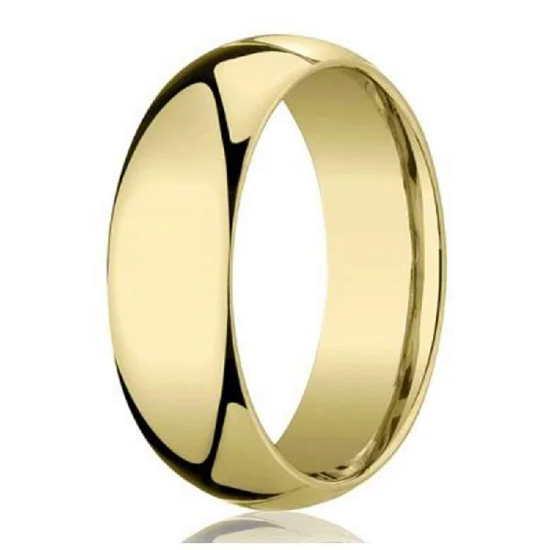 Men's 6mm Domed Comfort Fit 14k Yellow Gold Wedding Band