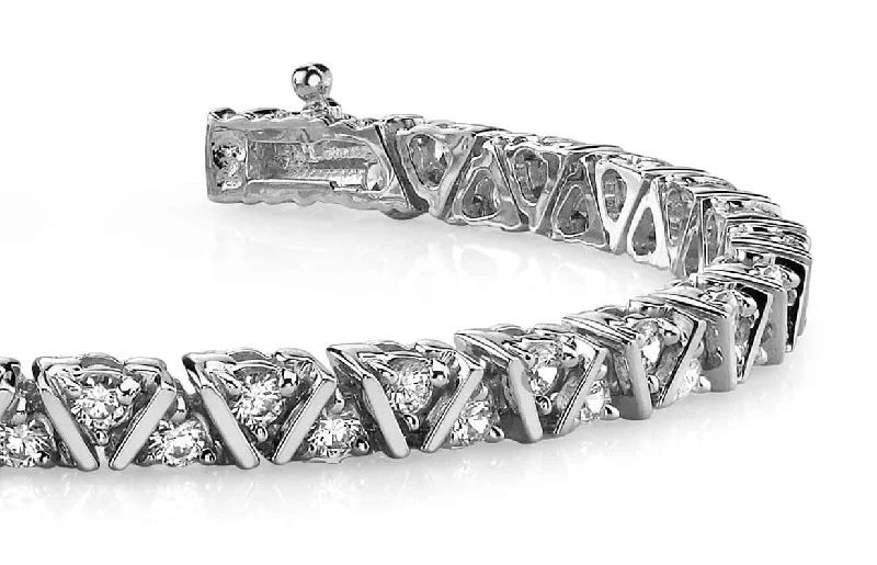 Leaning Fence Diamond Bracelet with 2.97 ct.(finished) 2.5mm