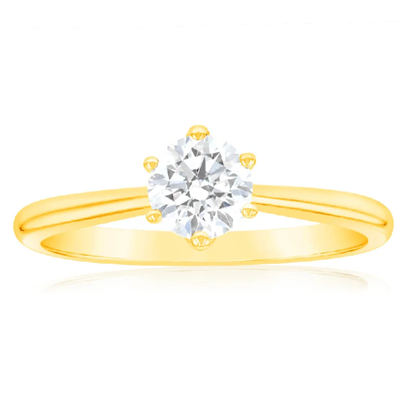 Luminesce Lab Grown 3/4 Carat Diamond Solitaire Ring set in 14ct Yellow Gold