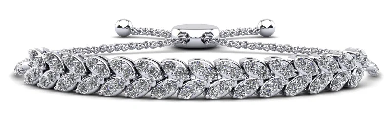 Marquise Illusion Adjustable Diamond Bracelet with 2.24 ct.(finished) 2mm