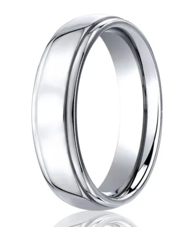 Mens Cobalt Chrome Ring with Polished Finish and Rounded Edges | 5mm