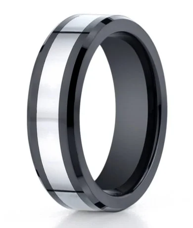 Benchmark Seranite Wedding Ring with Cobalt Chrome Center | 7mm