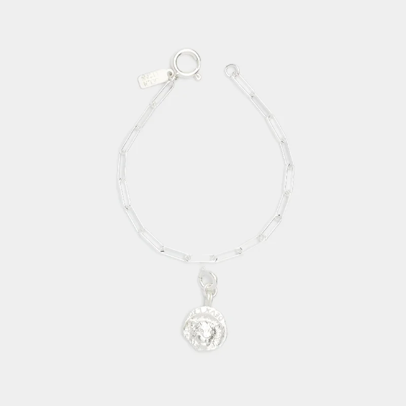 Medusa Charm on Cairo Bracelet in Silver