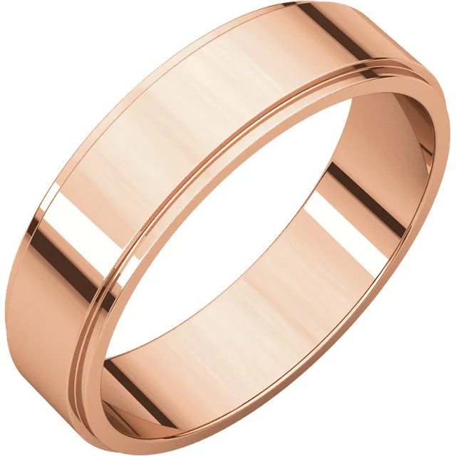 MEN'S 14KT GOLD 5MM FLAT EDGE WEDDING BAND