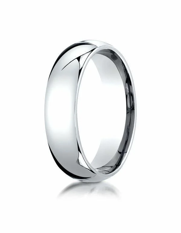 MEN'S 14KT WHITE GOLD 6MM SUPER LIGHT COMFORT FIT WEDDING BAND