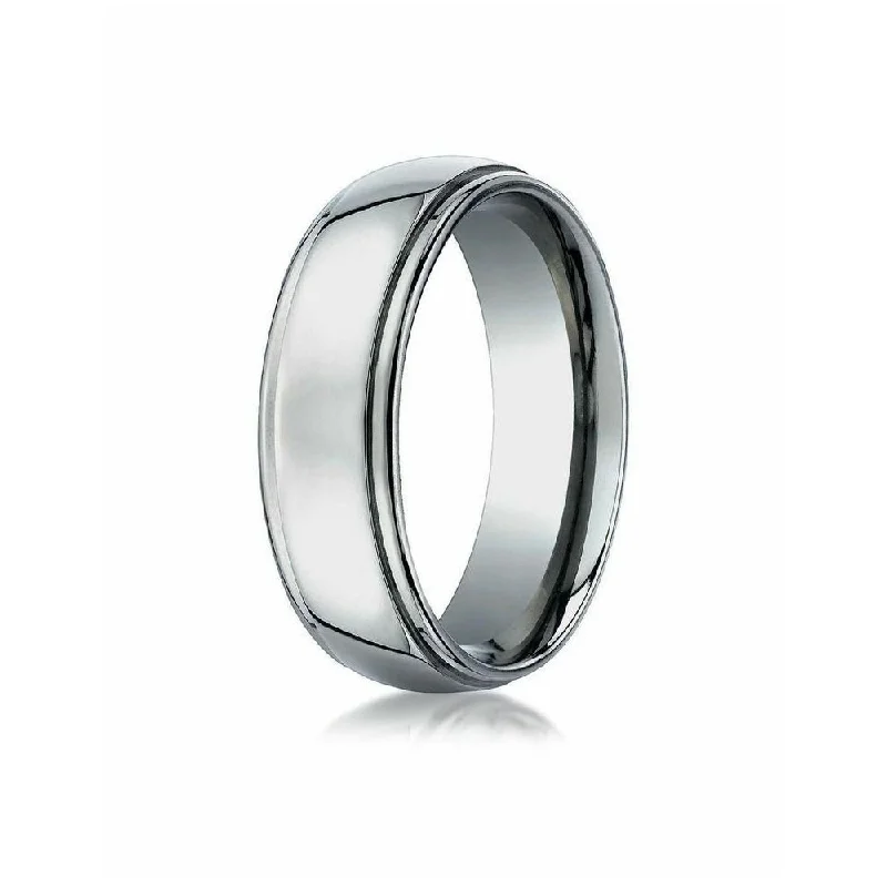 MEN'S 7MM TITANIUM STEP EDGE WEDDING BAND