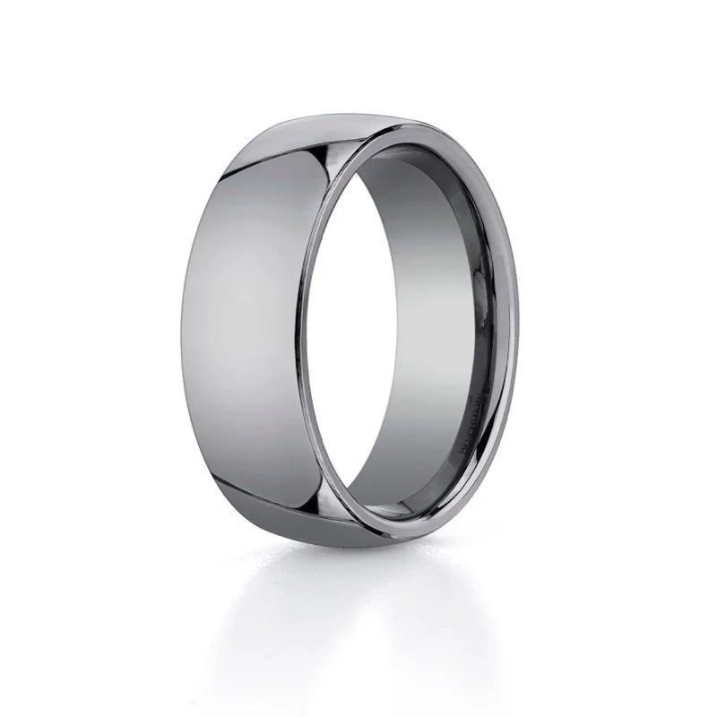 MEN'S 8MM TUNGSTEN PLAIN DOMED WEDDING BAND