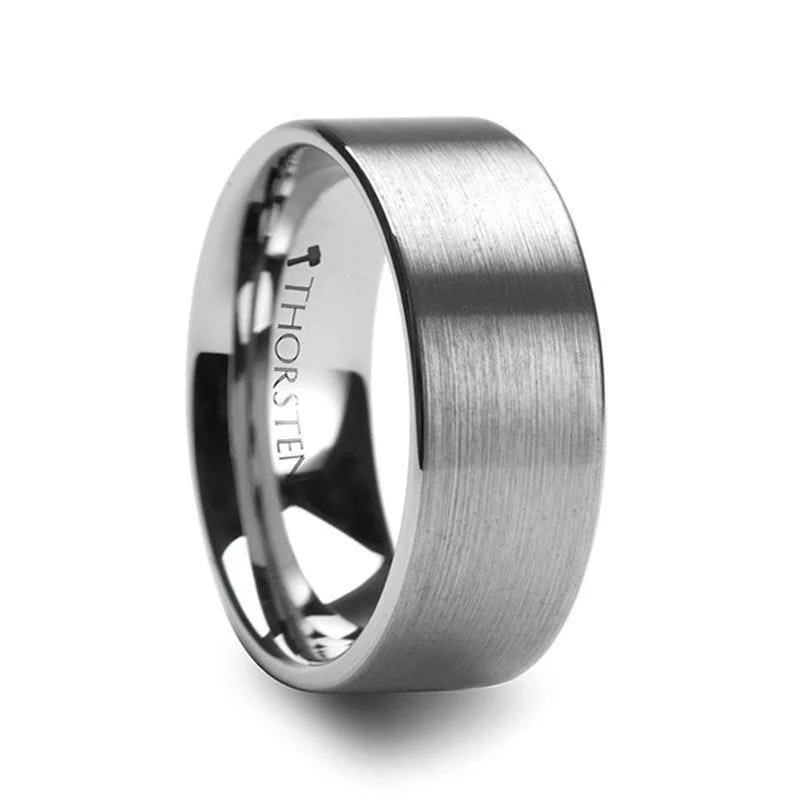 MERCURY Flat Brush Finish Tungsten Wedding Ring - 10mm