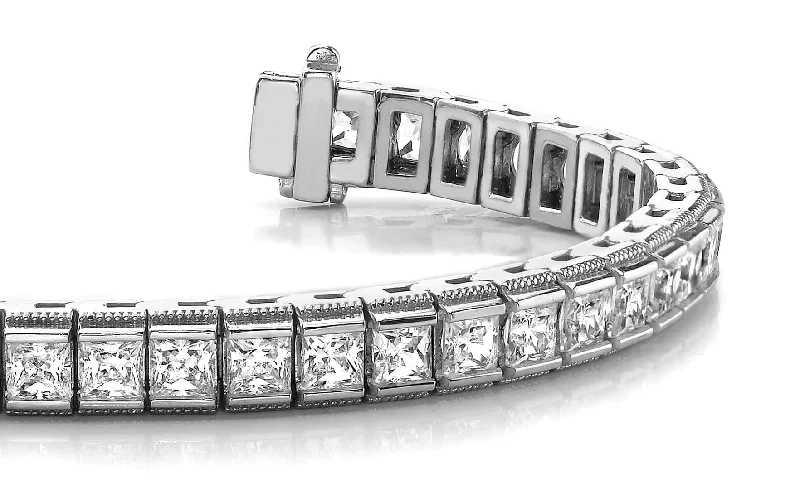 Milgrain Edge Diamond Bracelet with 5.60 ct.(finished) 2.1mm