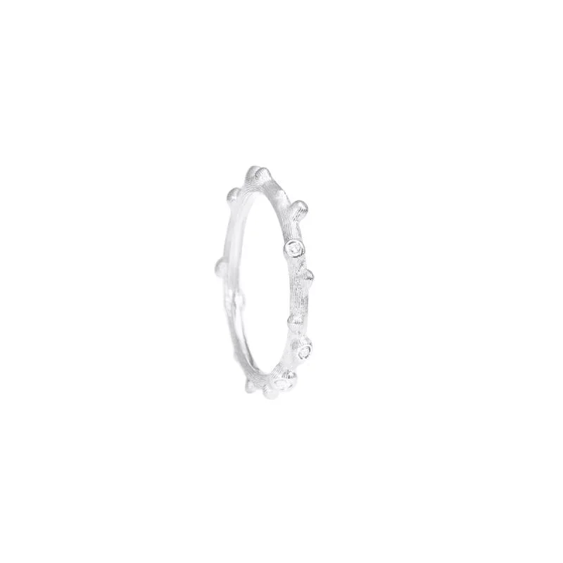 Nature 18K Whitegold Ring w. Diamonds