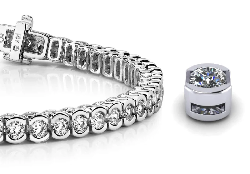 Pillow Bezel Set Diamond  Tennis Bracelet with 4.99 ct.(finished) 2.75mm