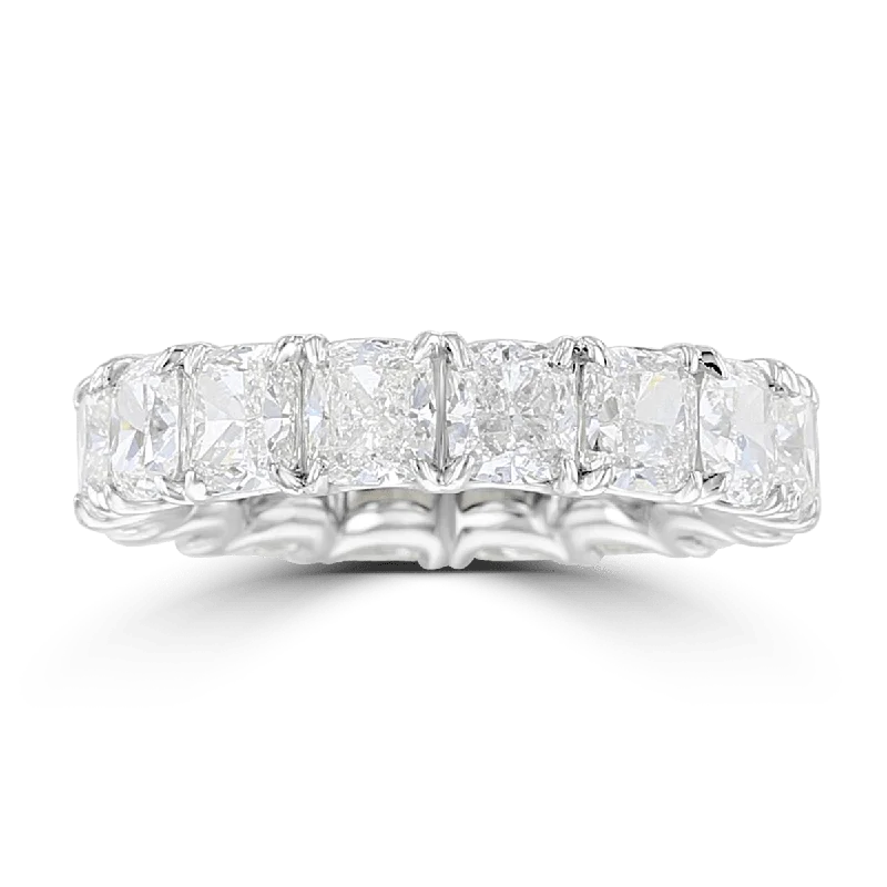 Platinum 8.25 CTW Cushion Diamond Eternity Band