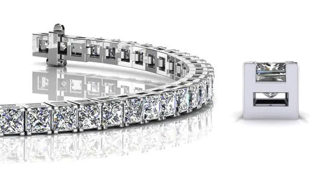 Princess Cut Dreams Bracelet Diamond  with 4.05 ct.(finished) 2mm