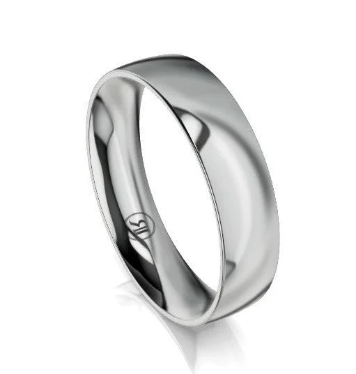 Quarter Curved Comfort Fit Wedding Ring (AC) - Platinum