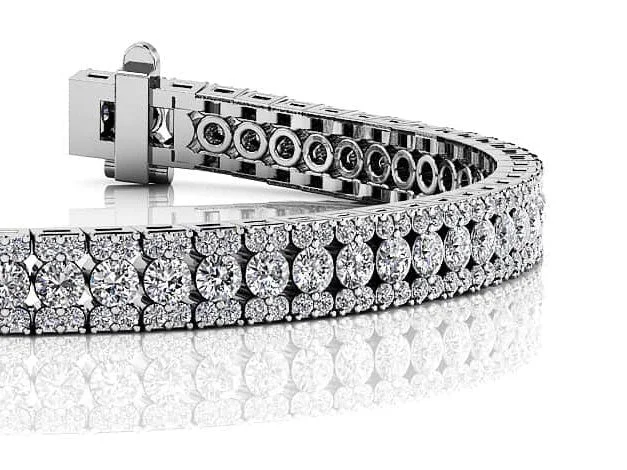 Radiant Diamond Tennis Diamond Bracelet with 5.80 ct.(finished) 1.2mm, 2.5mm