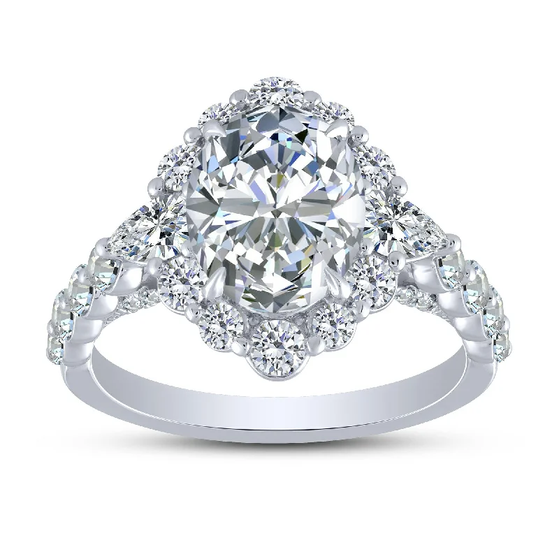 14K White Gold 3.50 CTW Lab-Grown Diamond Ring