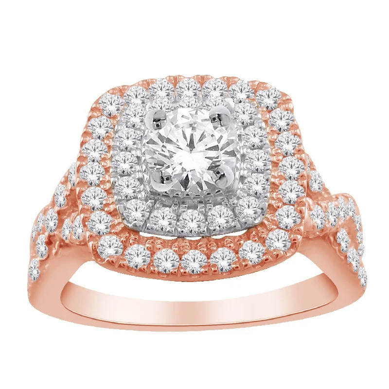 14K rose gold 1.20 CTw DIAMOND ENGAGEMENT RING