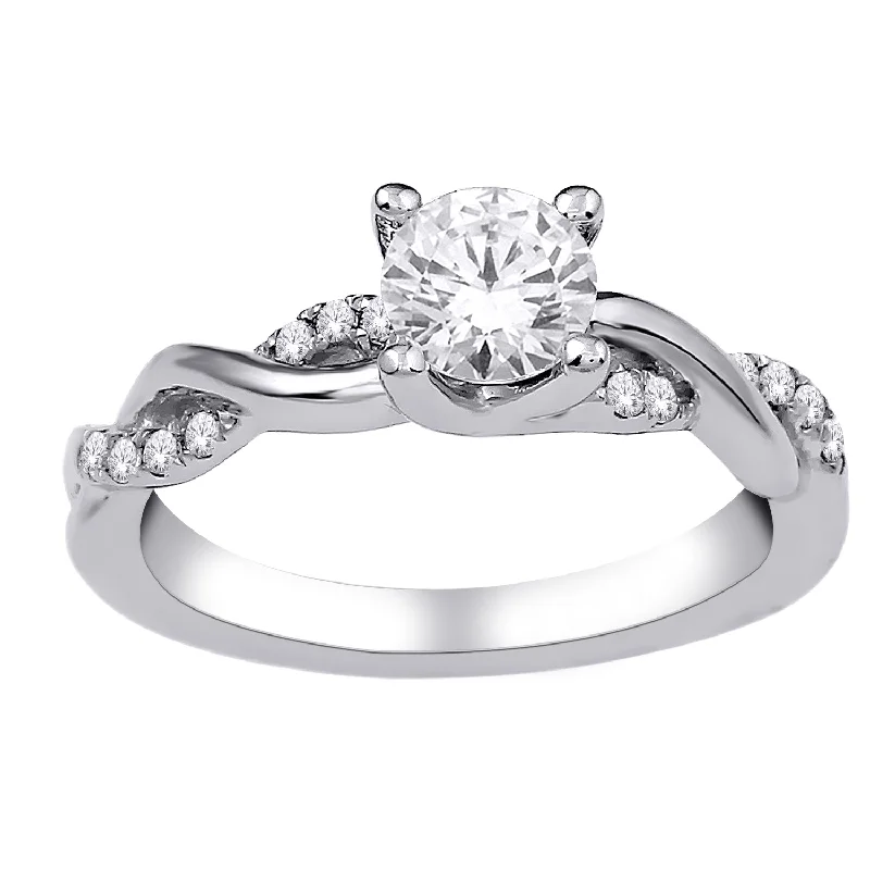 14K WHITE GOLD 1.15 CTW DIAMOND ENGAGEMENT RING