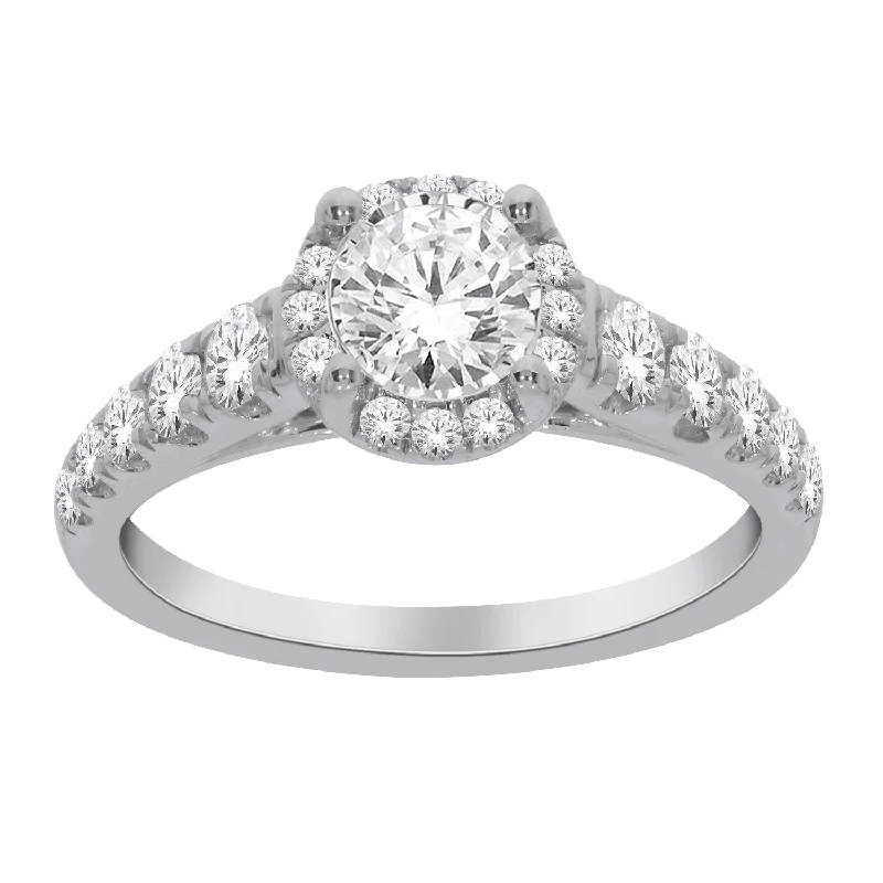 14K white gold 1.00CTw DIAMOND ENGAGEMENT RING