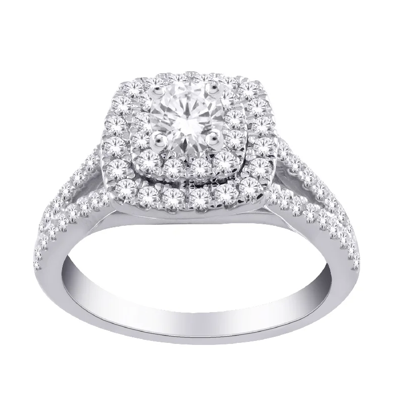 14K white gold 0.80 CTw DIAMOND ENGAGEMENT RING