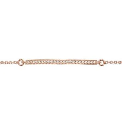 Rose Gold Plated Sterling Silver Cubic Zirconia Bracelet SBR032B