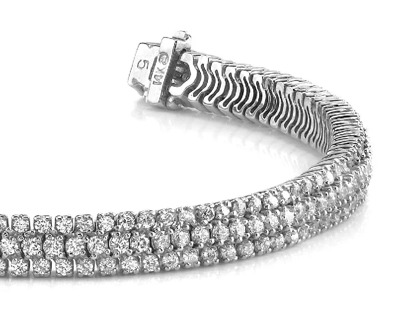 Showstopper Triple Row Diamond Bracelet with 4.54 ct.(finished) 1.5mm, 1.8mm