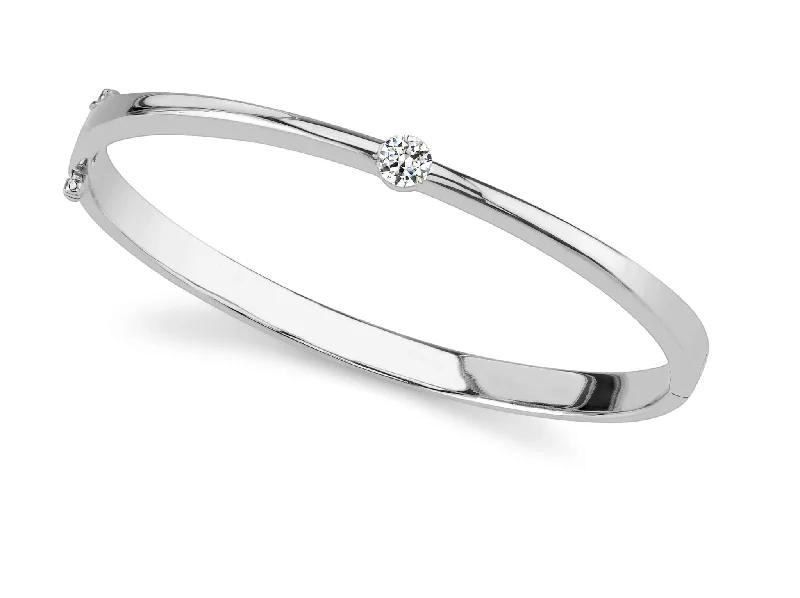 Single Shiny Diamond Bangle Bracelet with 0.50 ct.(finished) 5mm