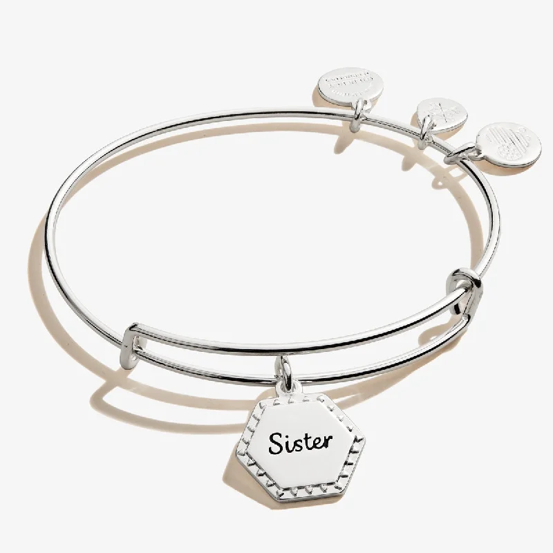 Sister, 'Woven Together' Charm Bangle