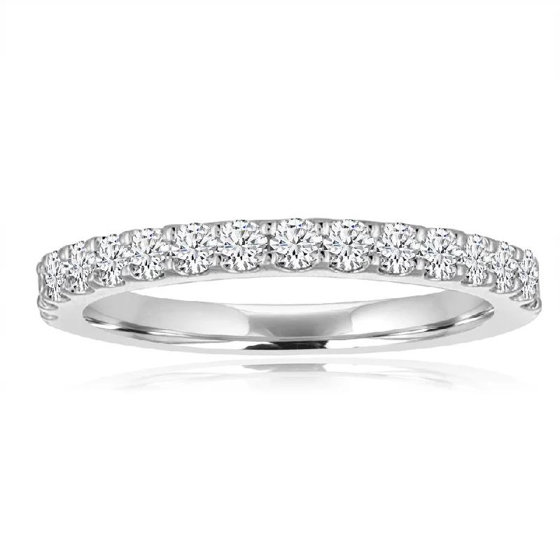 Platinum Shared Prong Diamond Wedding Band