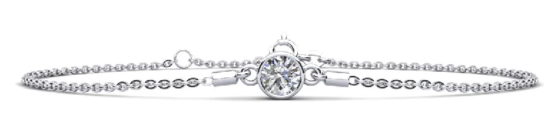 Solitaire Brilliant Round Diamond Adjustable Diamond Bracelet with 1.00 ct.(finished) 6.5mm