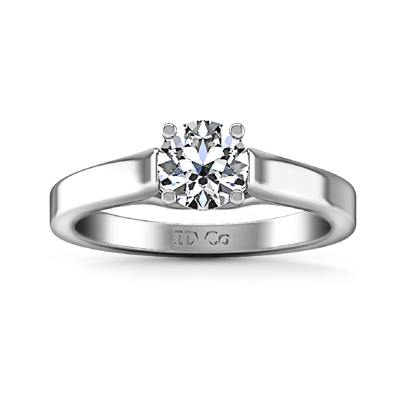 Solitaire Engagement Ring Lyric Modern Lattice 14K White Gold