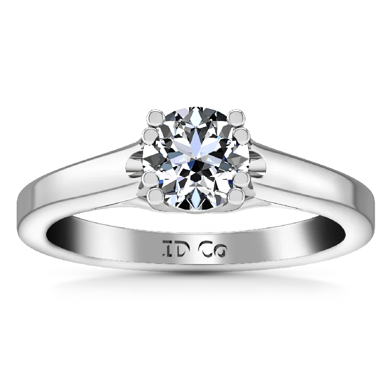 Solitaire Engagement Ring Royale Lattice 14K White Gold