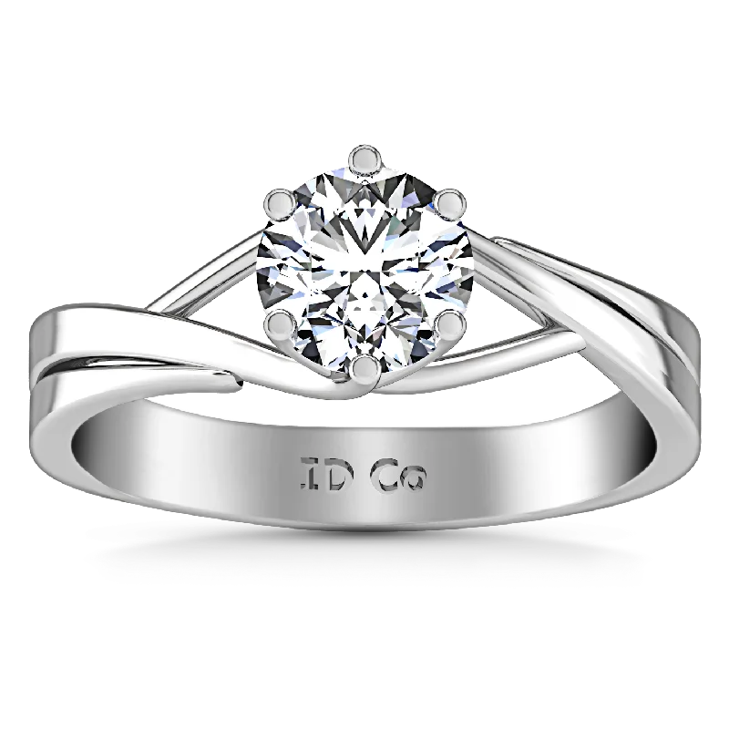 Solitaire Engagement Ring Wisteria 14K White Gold