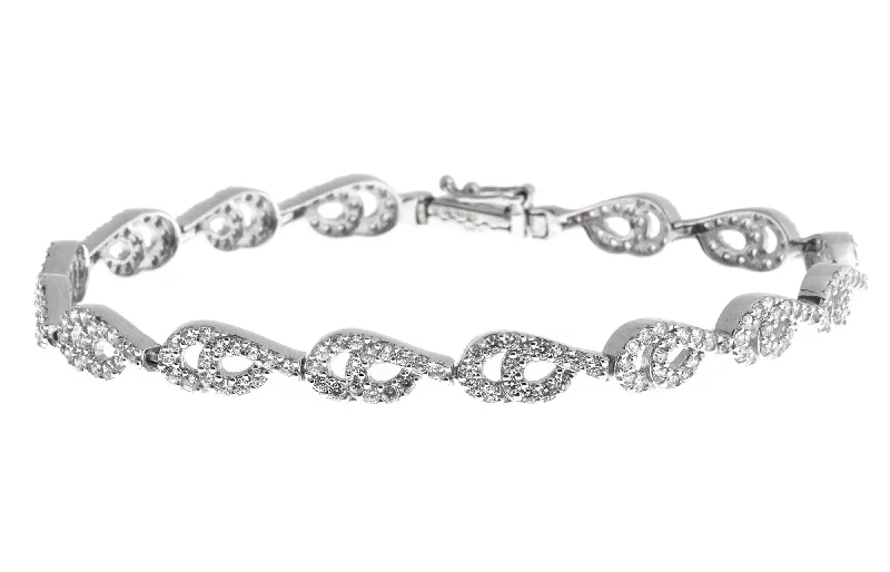 18ct White Gold Stone Set Bracelet (14.4g) LBR-1114