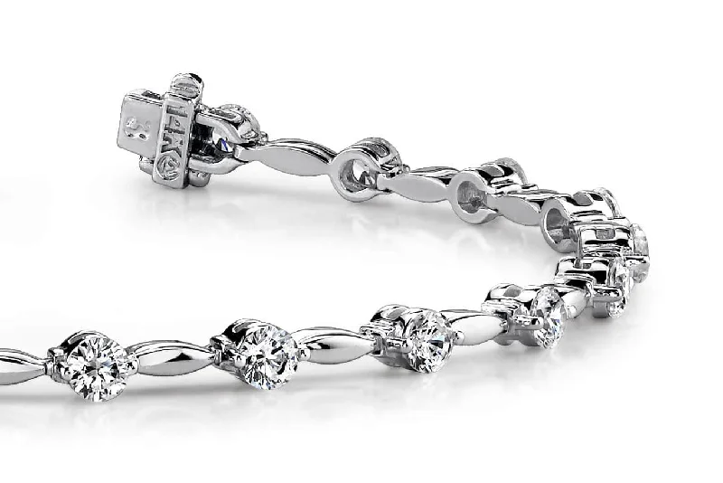 Teardrop Link Diamond Bracelet with 3.99 ct.(finished) 3.8mm