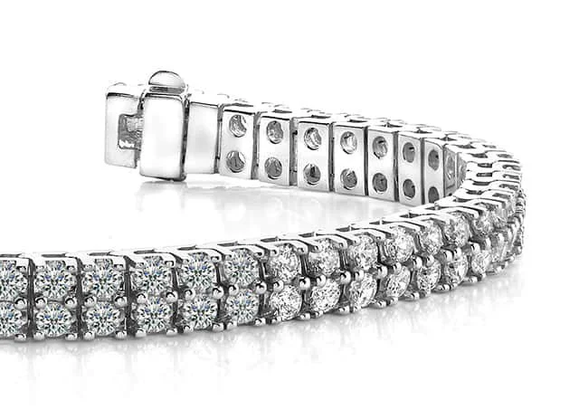 Timeless Two Row Diamond Tennis Diamond Bracelet with 5.00 ct.(finished) 2.25mm