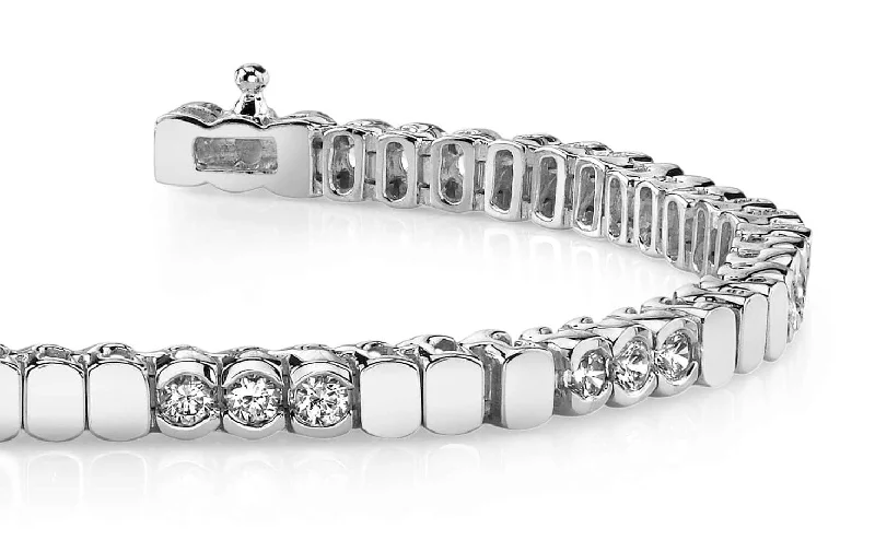 Triple Bezel Diamond Bracelet with 2.40 ct.(finished) 3.0mm