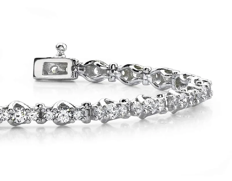 Triple Diamond Link Diamond Bracelet with 5.04 ct.(finished) 2.5mm, 3.1mm