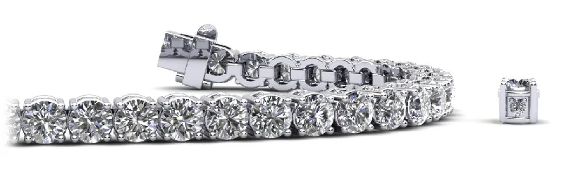 Ultimate Tennis Bracelet with Side Stones Diamond  with 4.76 ct.(finished) 1.2mm, 2.5mm