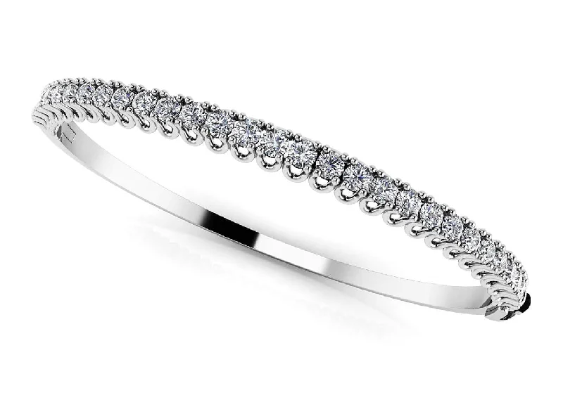 Unique Prong Diamond Bangle Bracelet with 2.84 ct.(finished) 3mm