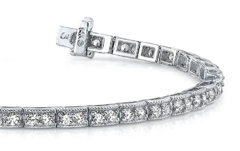 Vintage Double Diamond Box Diamond Bracelet with 4.08 ct.(finished) 2.6mm