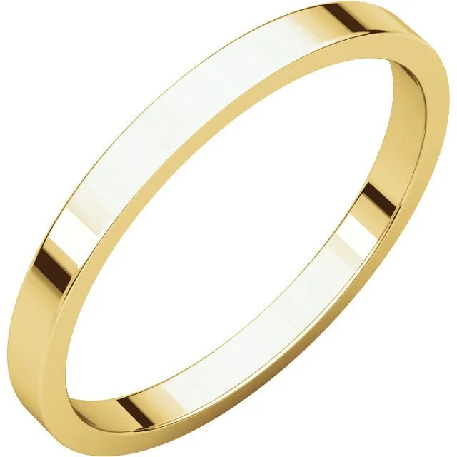 WOMEN'S 14KT GOLD 2MM FLAT WEDDING BAND