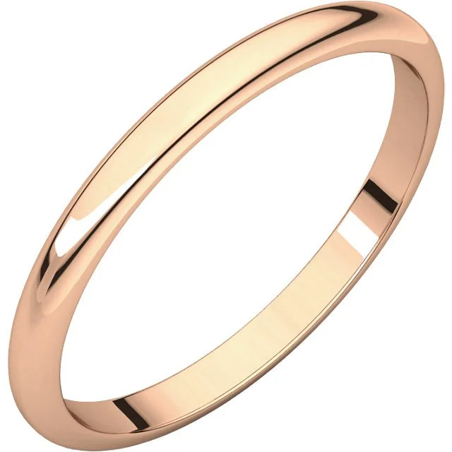 WOMEN'S 14KT GOLD 2MM HALF ROUND WEDDING BAND