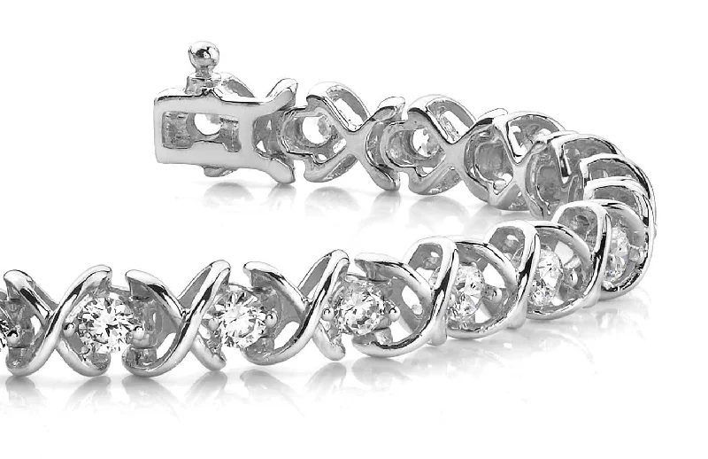 X Link Diamond Tennis Diamond Bracelet with 3.00 ct.(finished) 3.2mm