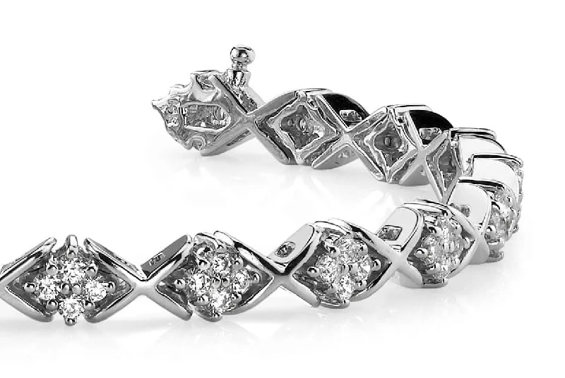 X Pattern Diamond Bracelet with 3.20 ct.(finished) 2.5mm