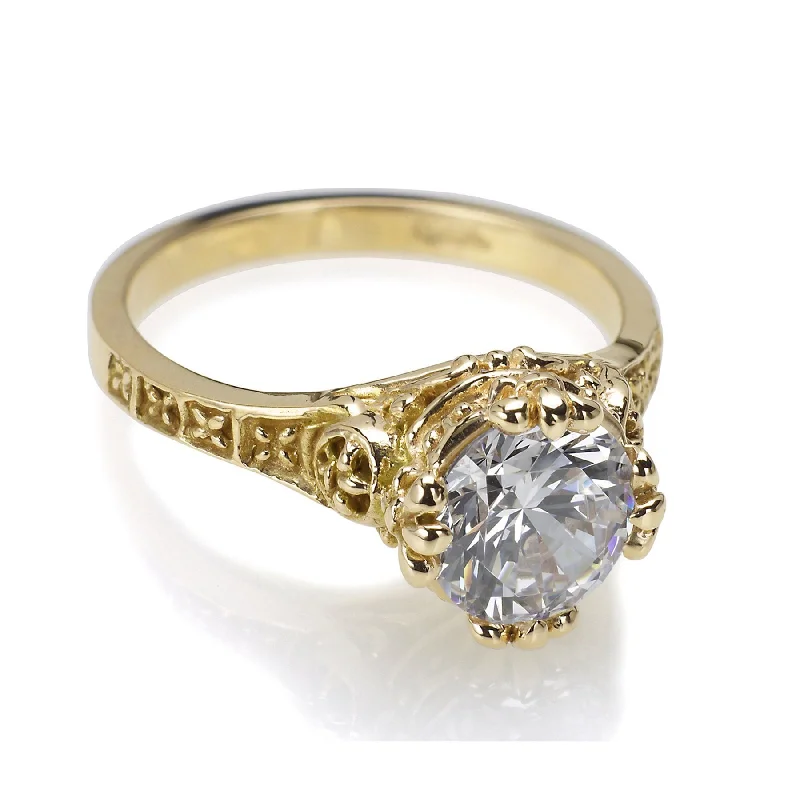 Yellow Gold Gothic Engagement Ring